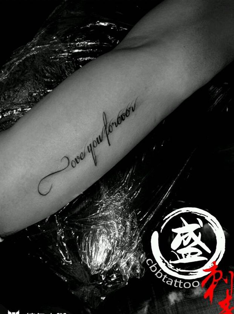 英文纹身图片_手臂清新字符图腾成品纹身图案