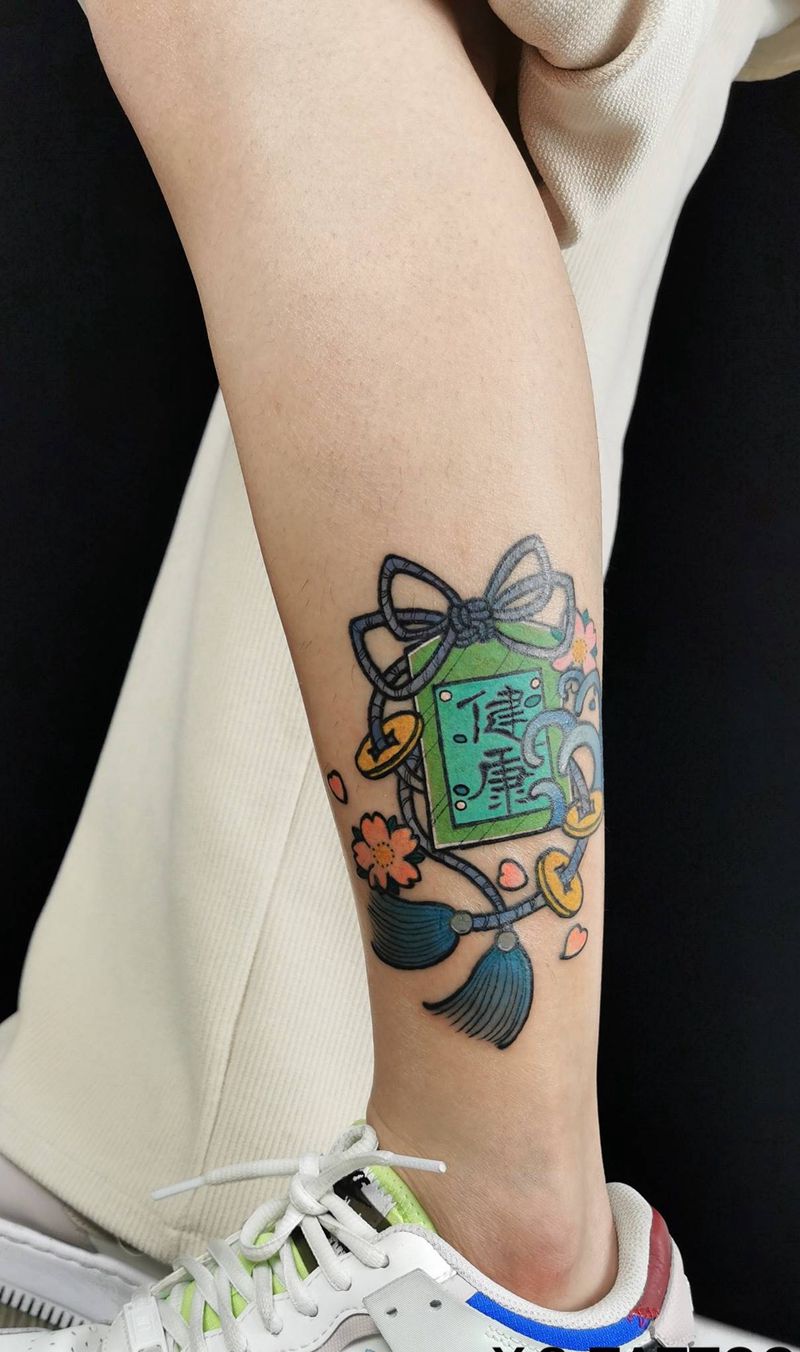 祈福纹身图片_脚部腿部New School纹身图案