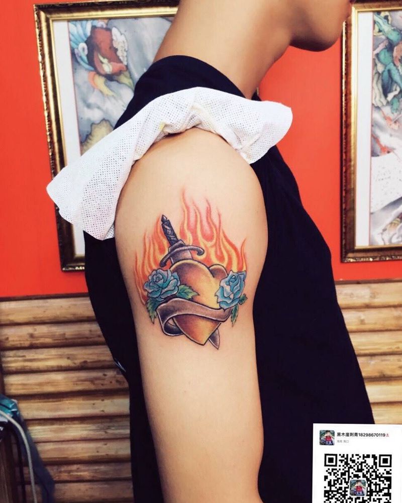 school纹身图片_成品手臂欧美原创纹身图案