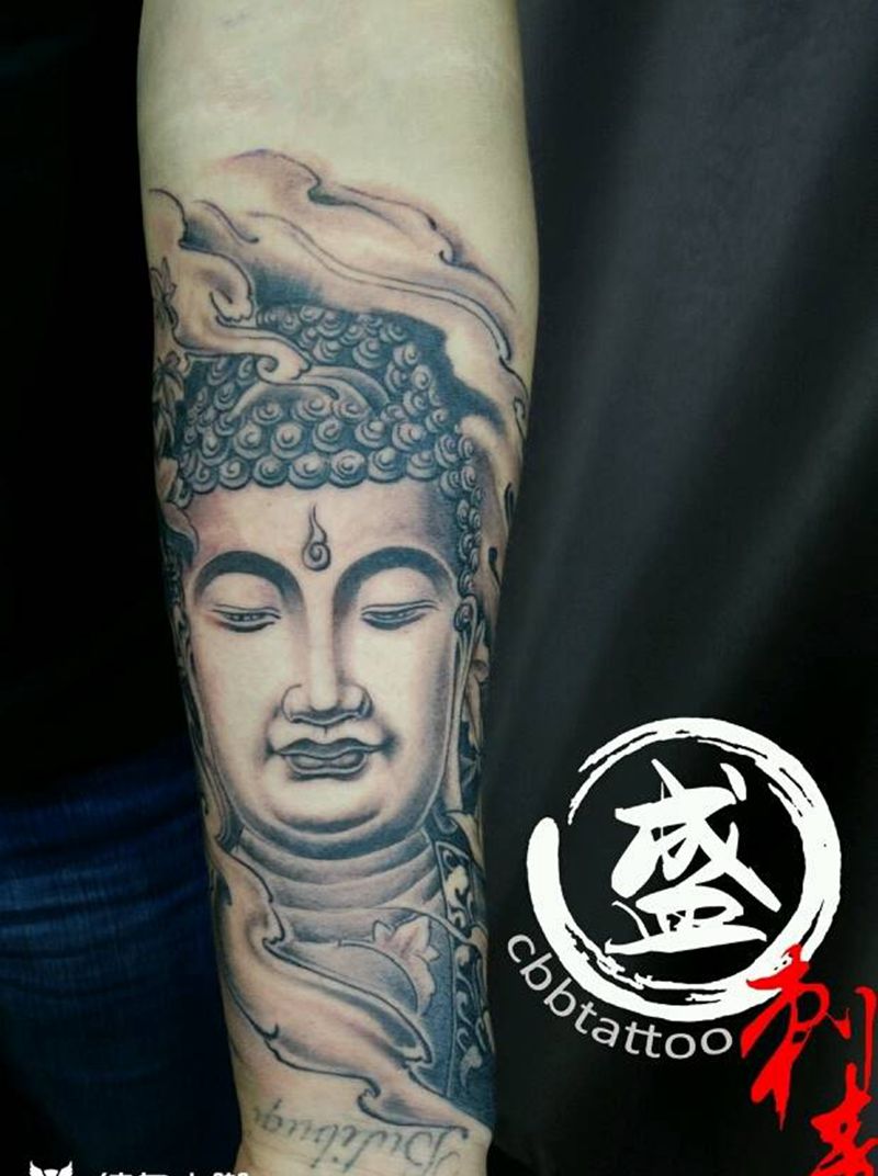 佛像纹身图片_手臂传统宗教成品纹身图案