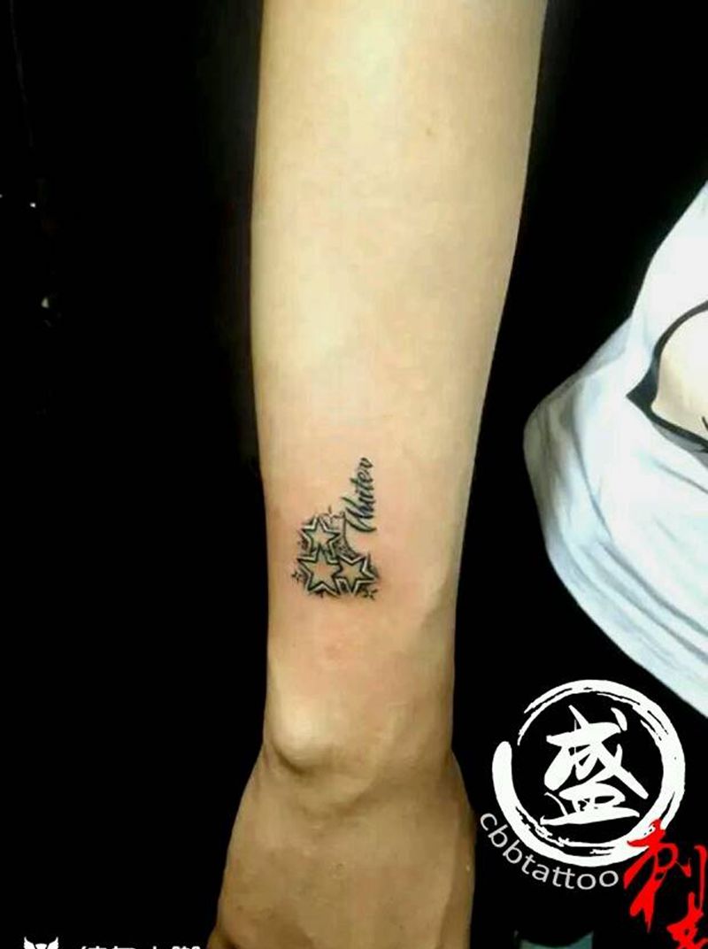 遮盖烫伤纹身图片_手臂清新几何成品纹身图案