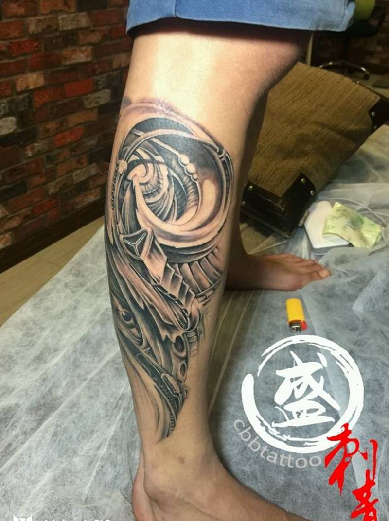 3d图？纹身图片_腿部欧美静物成品纹身图案