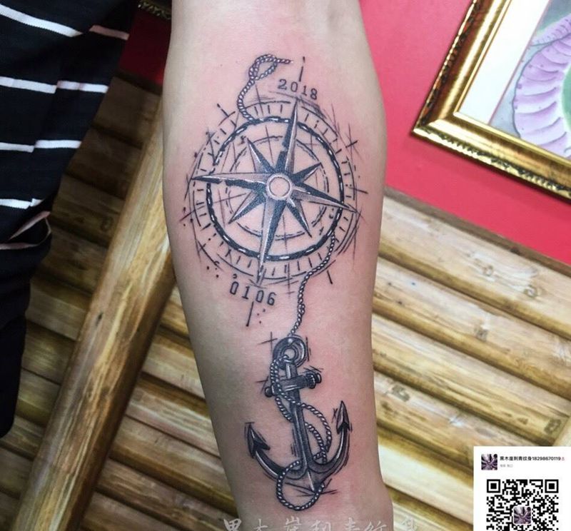 幸福的指引纹身图片