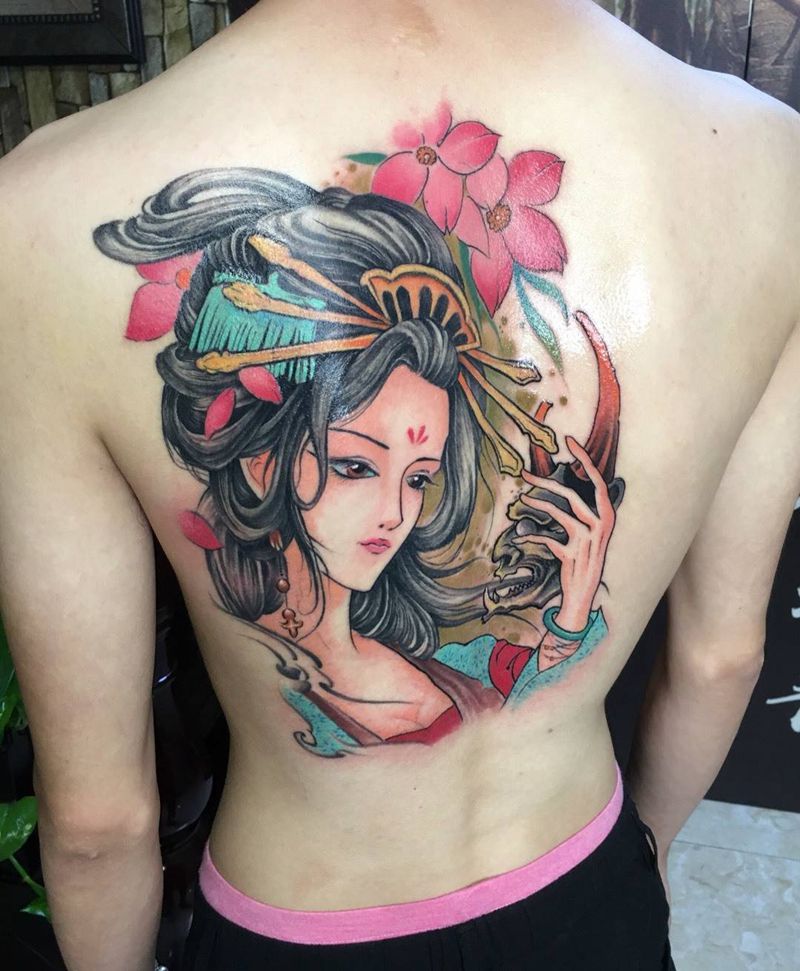 艺妓纹身图片