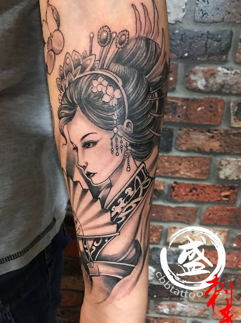 艺妓纹身图片