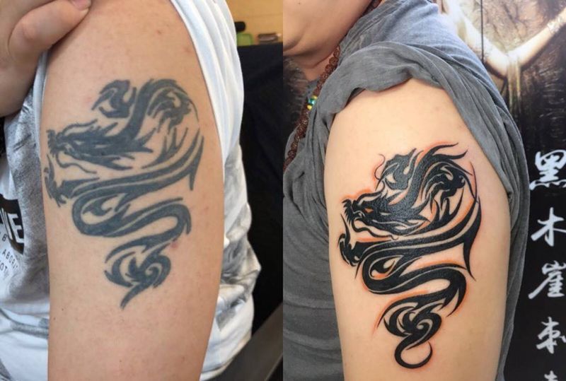 图腾龙纹身图片