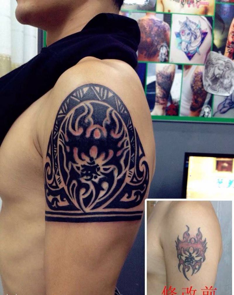 图腾修改（原创）纹身图片_成品手臂传统图腾原创纹身图案