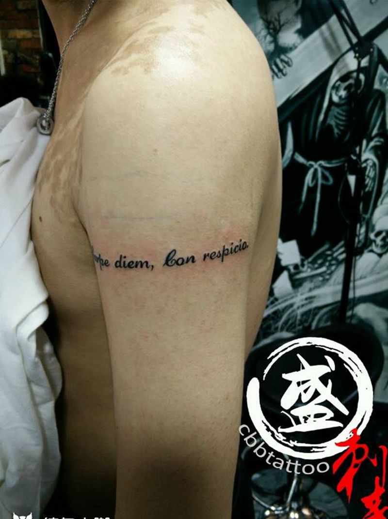 英文纹身图片_手臂清新字符图腾成品纹身图案