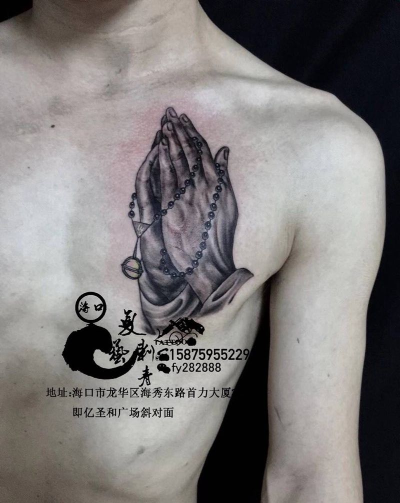祈祷之手纹身图片