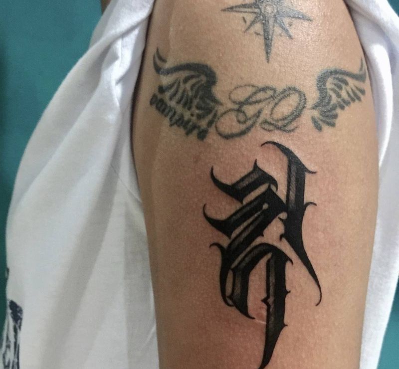 不动明王字符纹身图片