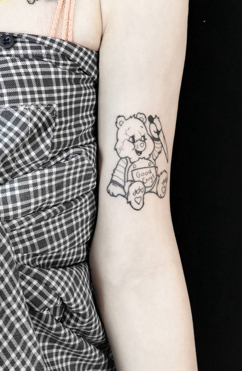 暗黑bobo纹身图片_手部手臂Old School点刺纹身图案