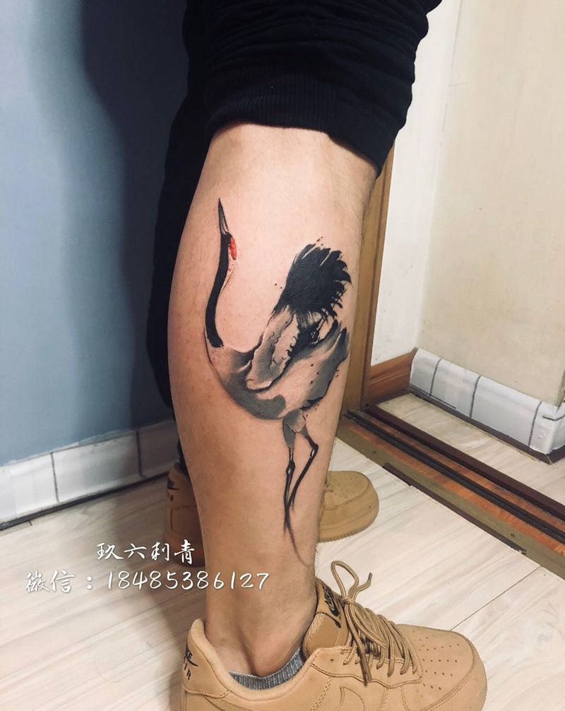 仙鹤纹身图片