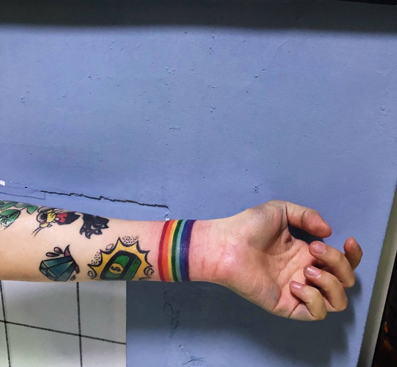 手环纹身图片_手部纹身图案