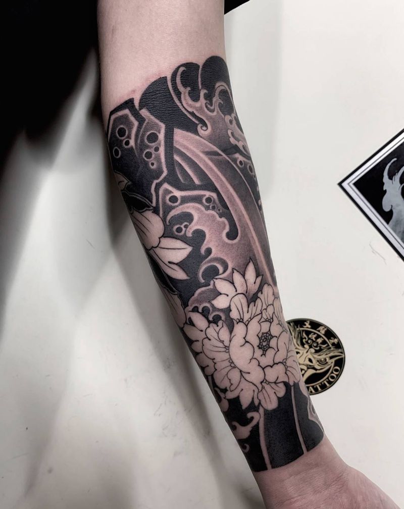 包小手臂纹身图片_手臂新传统重庆纹身图案