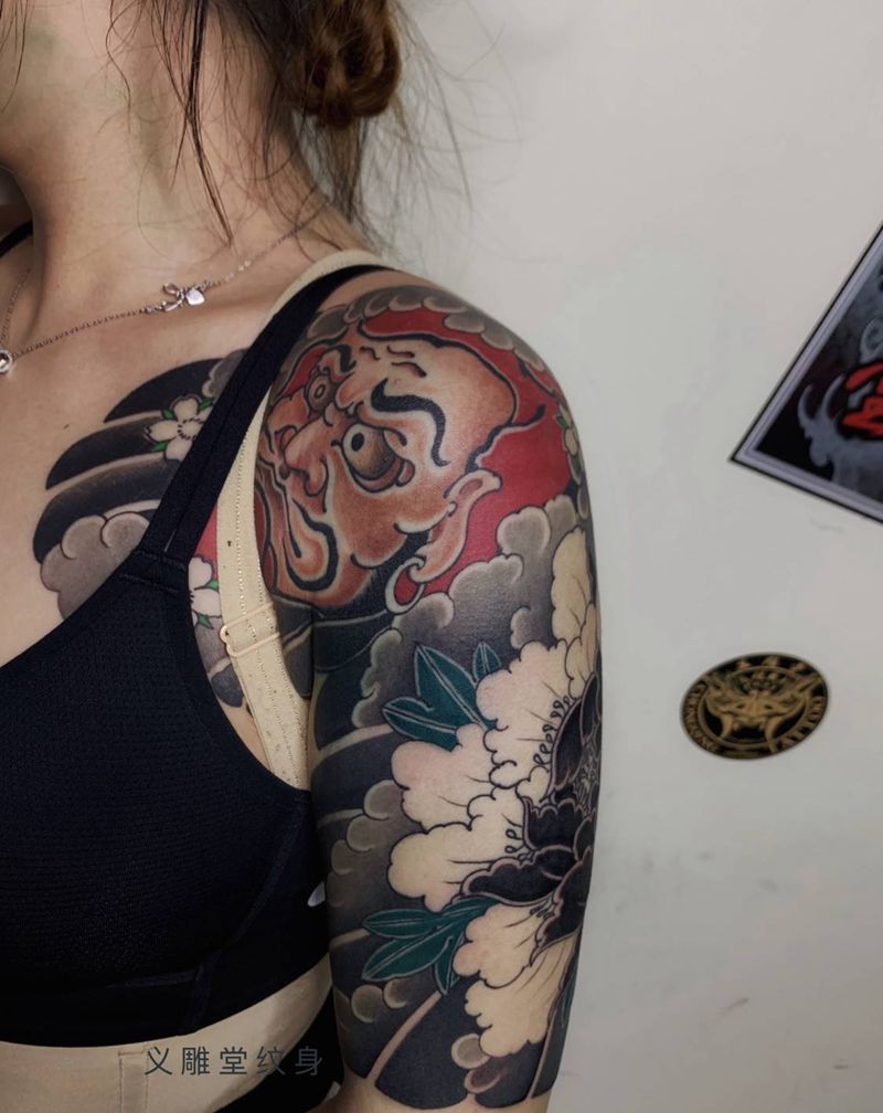 半胛纹身纹身图片_手臂胸部老传统重庆纹身图案