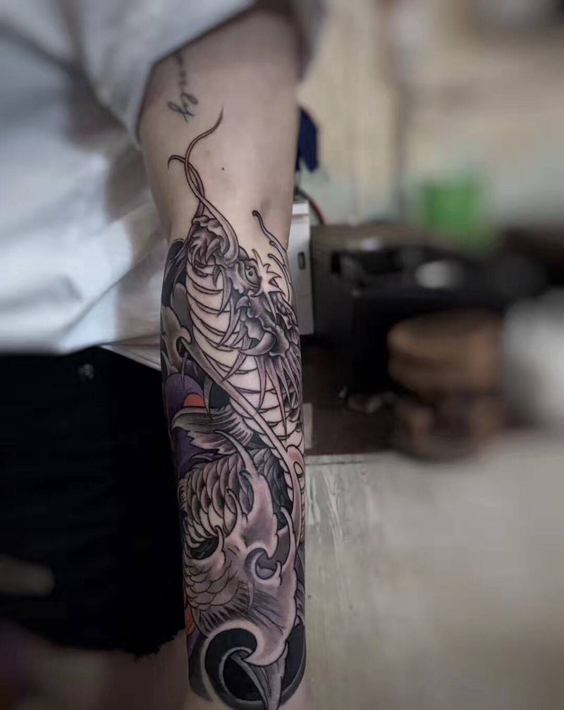 鳌鱼未完纹身图片