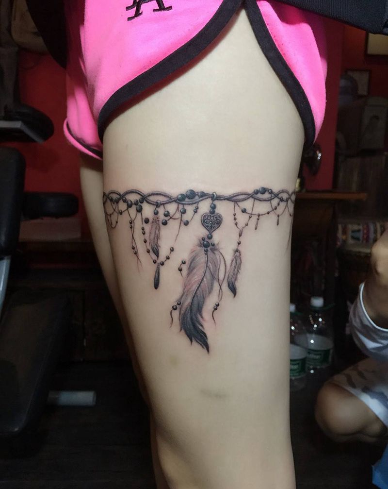 印第安腿环纹身图片