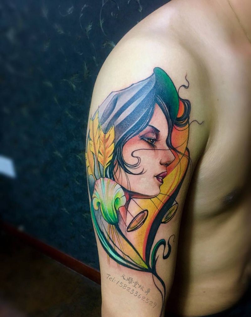 彩色纹身纹身图片_手臂肖像欧美传统人物重庆重庆刺青图案纹身图案