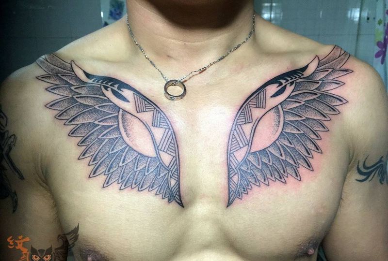 翅膀纹身图片