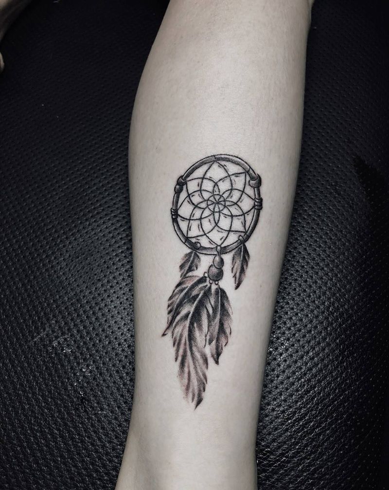 捕梦网纹身图片