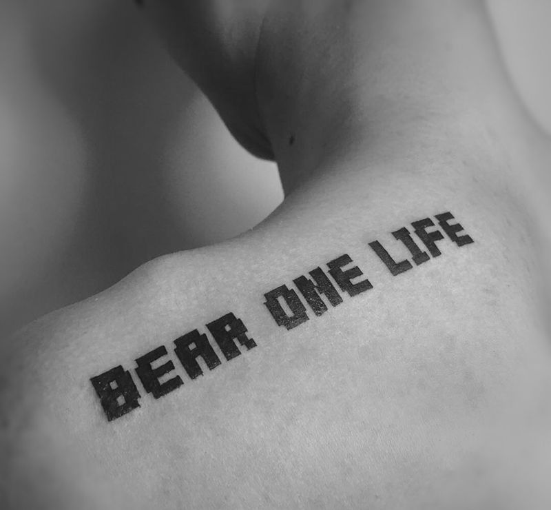Bear one life纹身图片