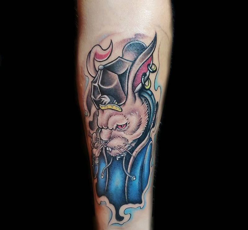 流氓兔子纹身纹身图片_手臂腿部New School新传统纹身图案
