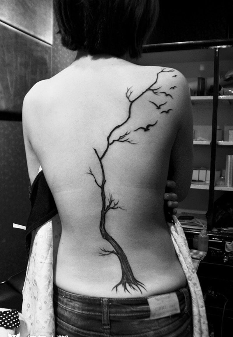 树纹身纹身图片_插画重庆纹身图案