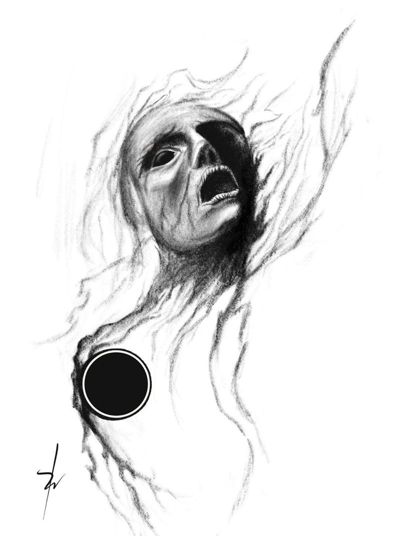 黑暗笼罩纹身图片_暗黑意识流纹身图案