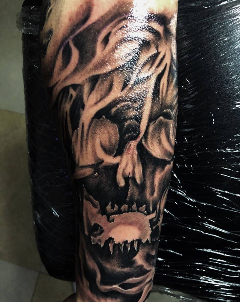 包小臂，未完成纹身图片