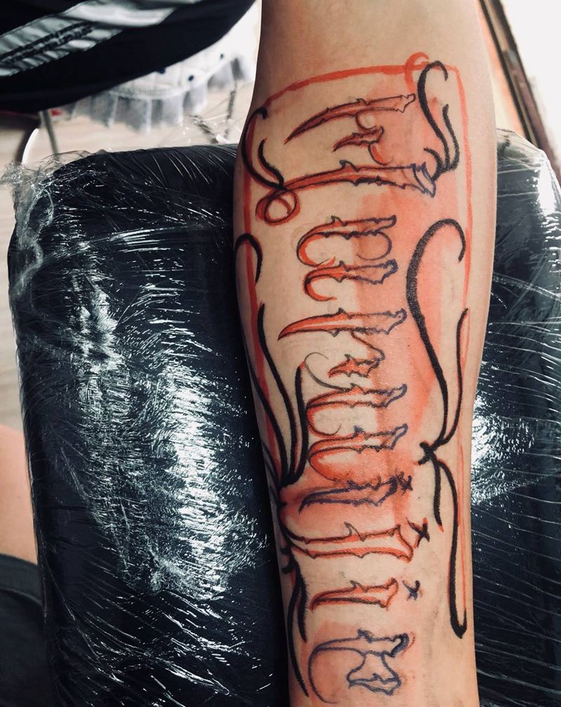 花体字纹身图片