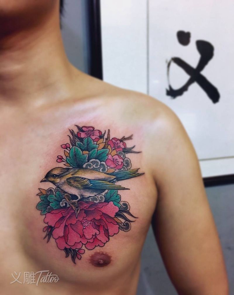 花鸟纹身纹身图片_清新习俗植物重庆重庆刺青义雕堂图案纹身图案