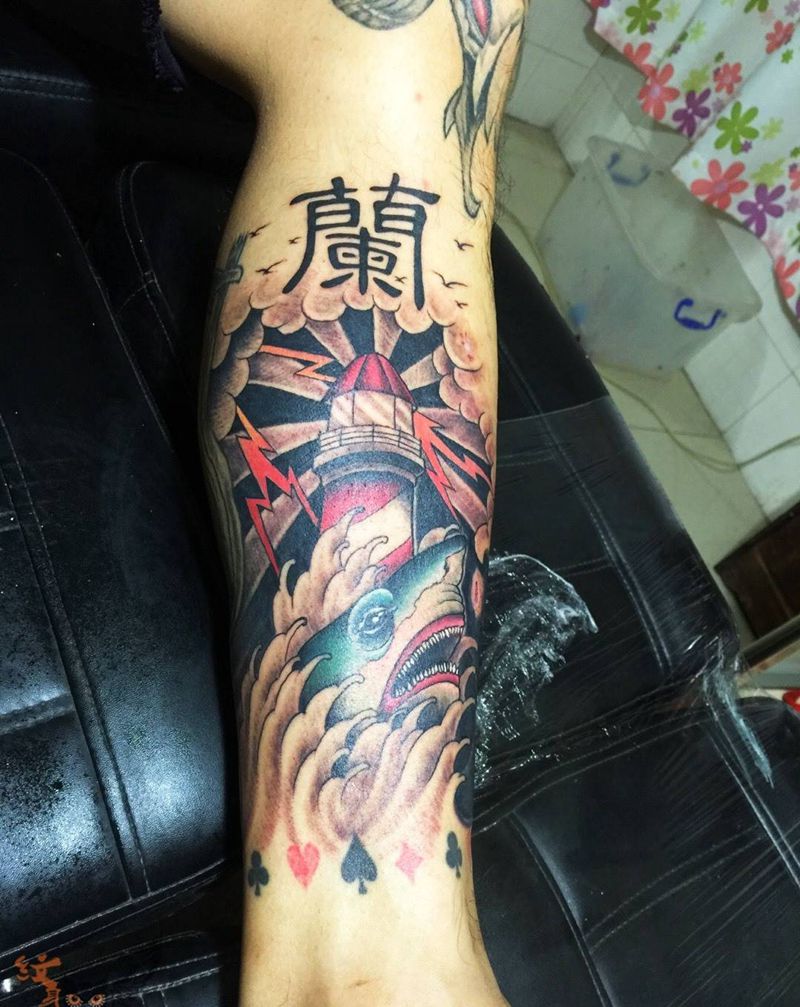 灯塔纹身图片