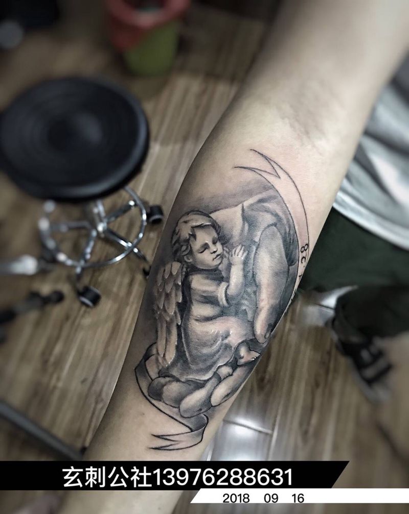 小天使纹身图片