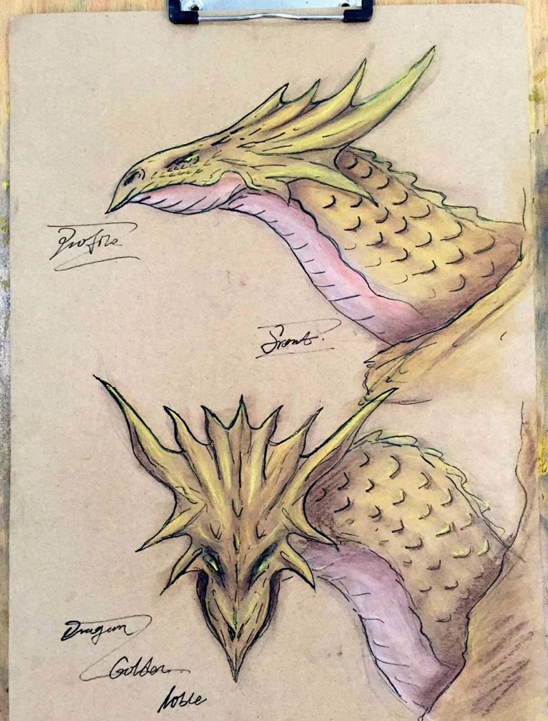 西方龙系列之黄金龙，高贵正义。纹身图片_图腾纹身图案