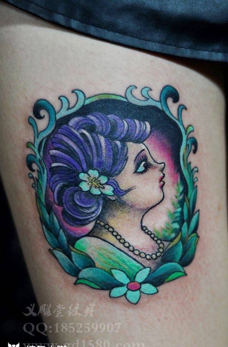 new  school 人物纹身纹身图片_欧美肖像人物纹身图案