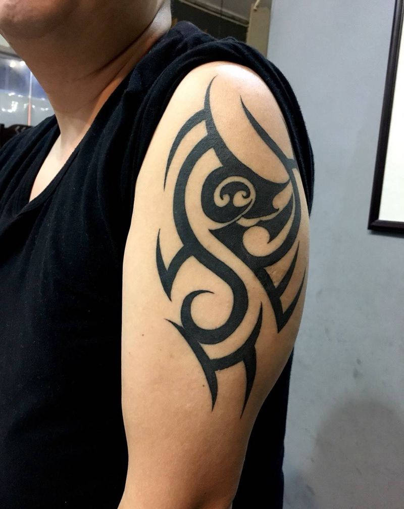 恢复后的图腾纹身纹身图片_手臂欧美图腾重庆纹身图案