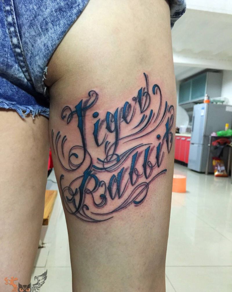 花体英文纹身图片