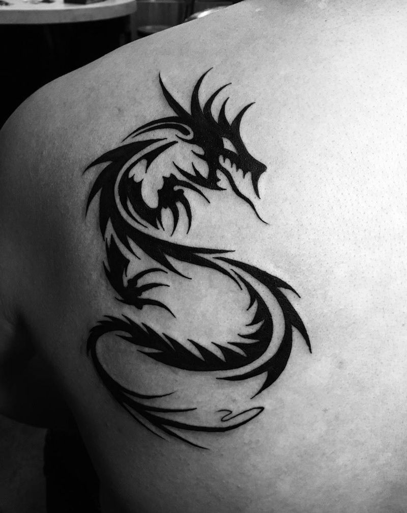 龙图腾纹身纹身图片_图腾背部重庆纹身图案