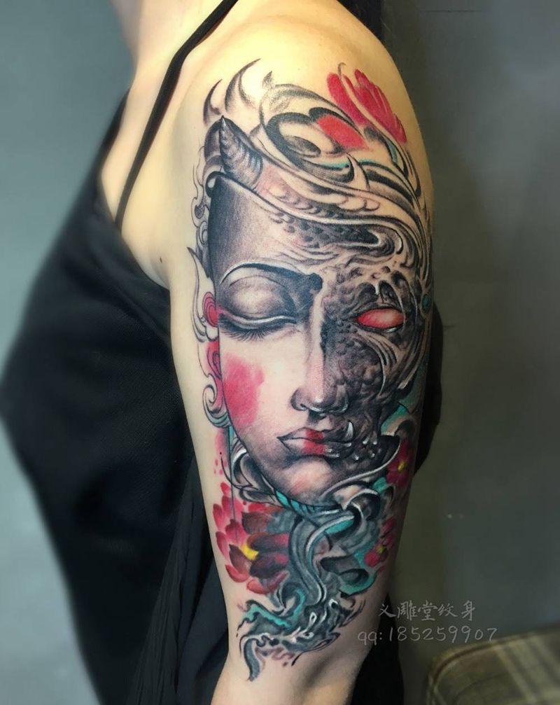 一念之间纹身图片_欧美习俗手臂人物重庆纹身图案