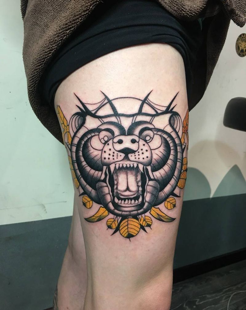 new  school 熊刺青纹身图片_欧美动物重庆重庆刺青Tattoo 培训纹身图案