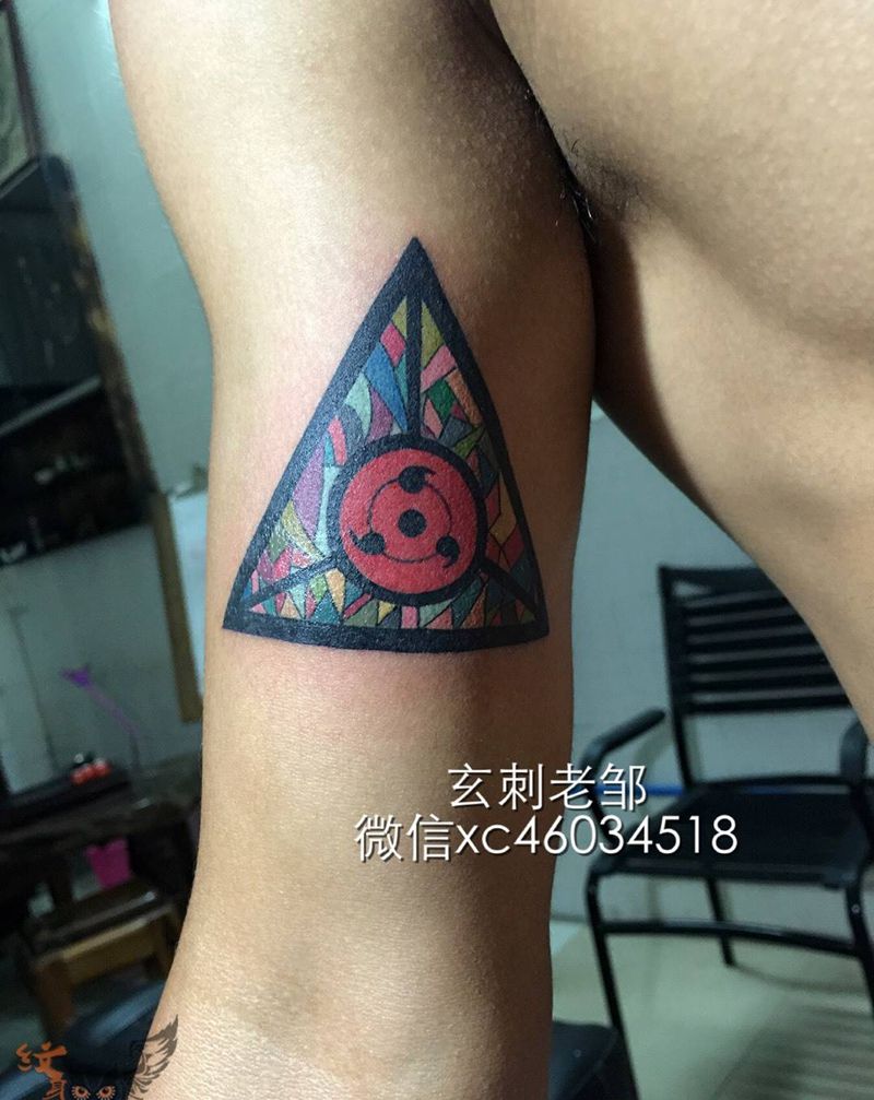 几何写轮眼纹身图片