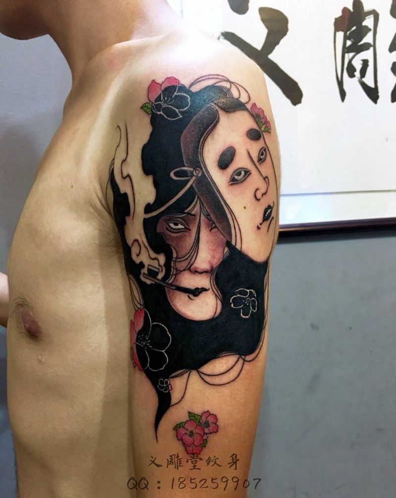 脸谱面具纹身纹身图片