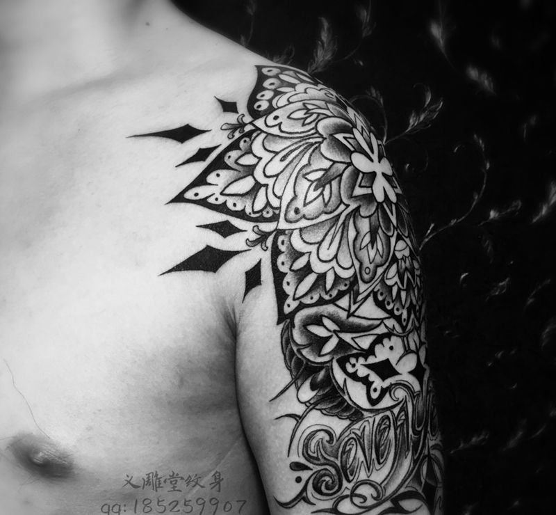 繁花似锦纹身图片_重庆图案价格图腾纹身图案