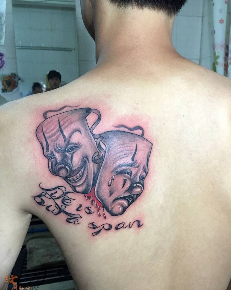 哭笑脸纹身图片