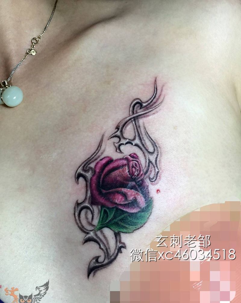 玫瑰纹身图片