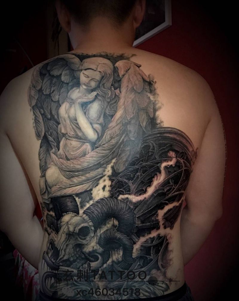 天使,未完纹身图片