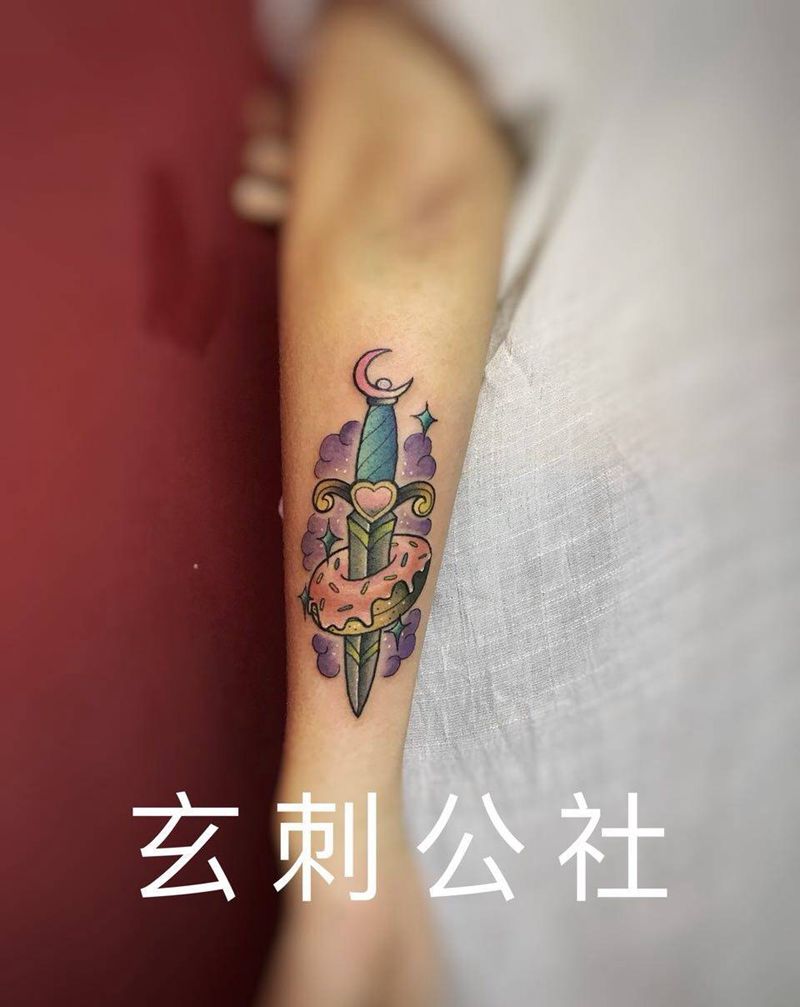 甜甜圈纹身图片