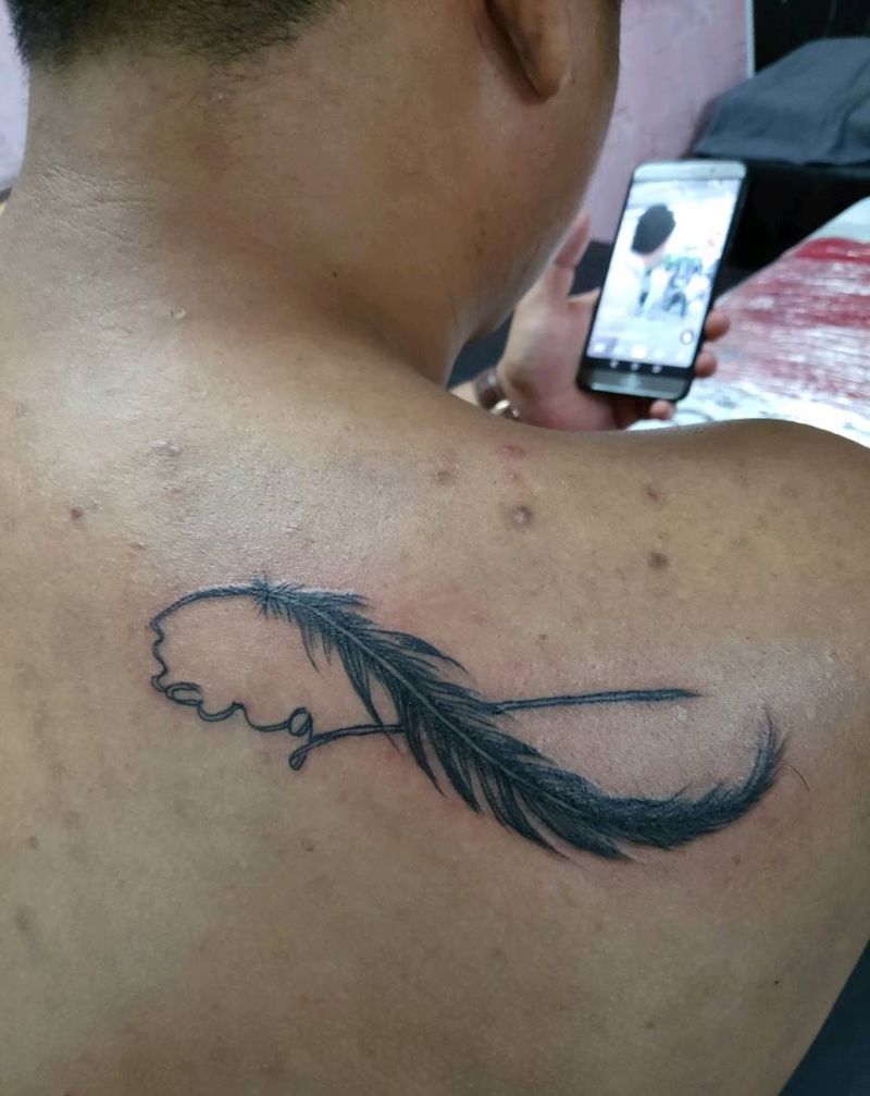 羽毛纹身图片_新传统纹身图案