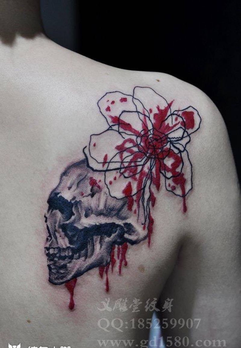 概念纹身纹身图片_重庆几何背部纹身图案