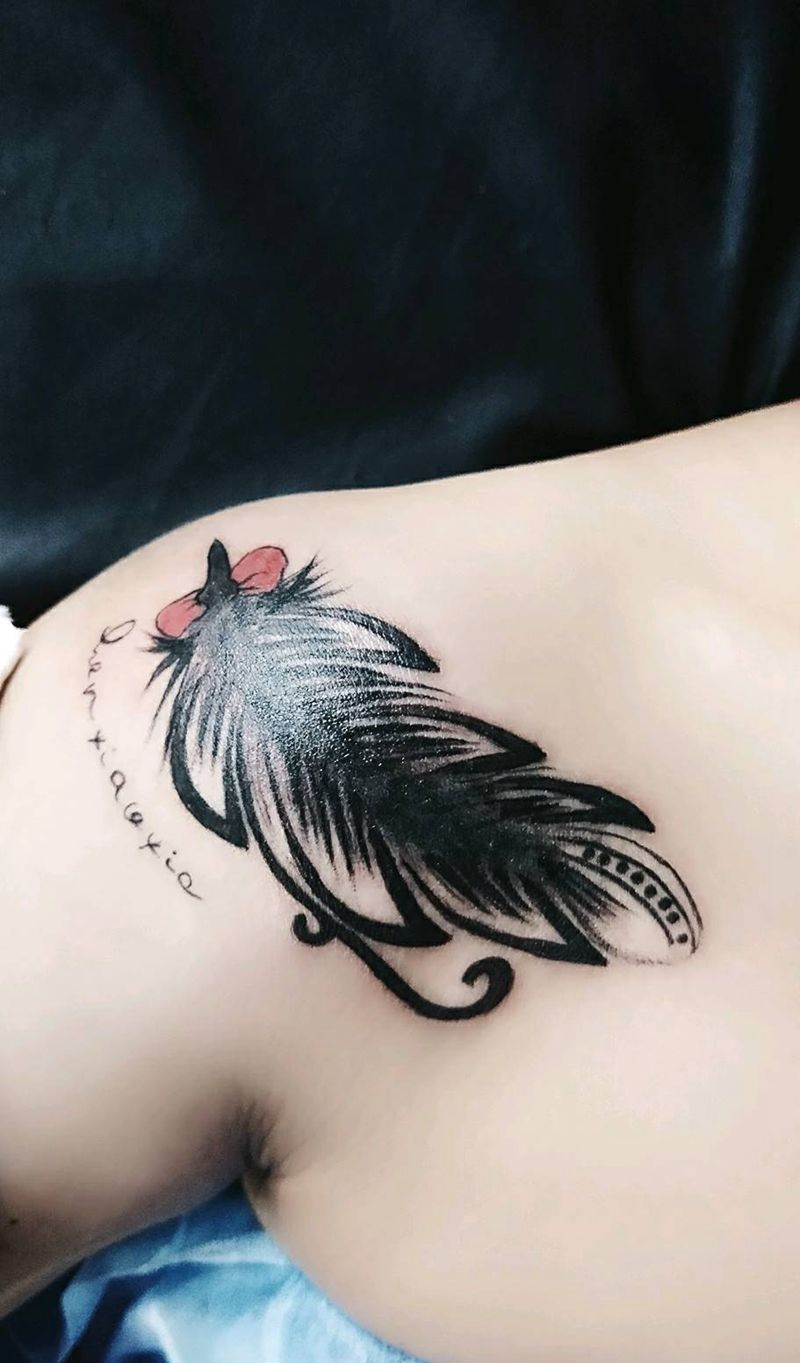 小羽毛纹身图片